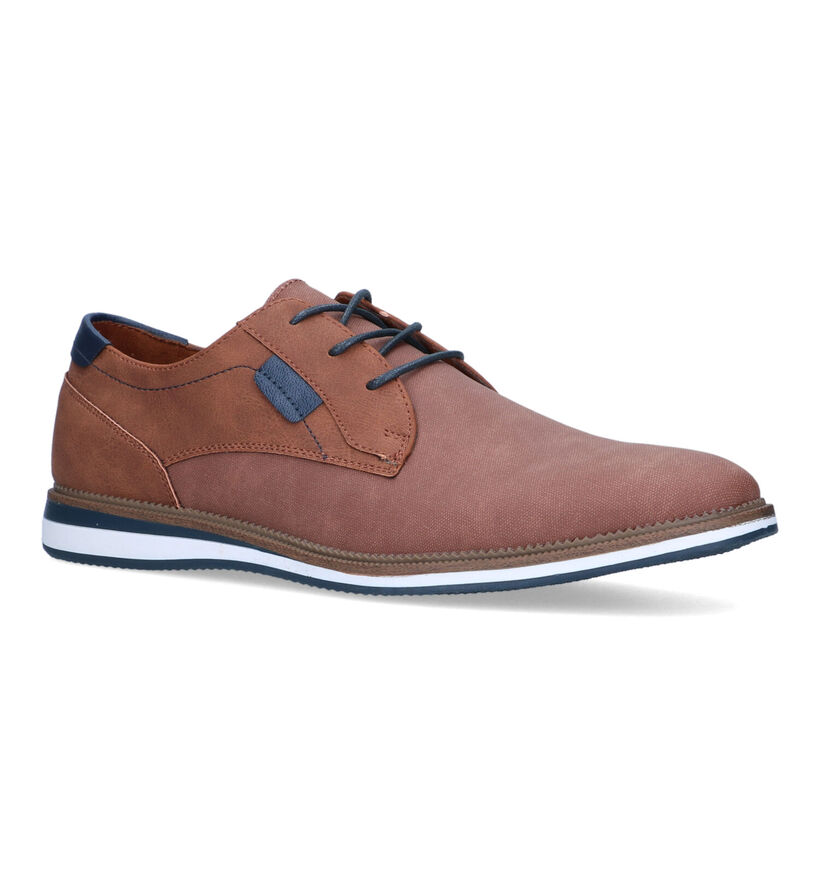 SJ Cognac Veterschoenen voor heren (321202)