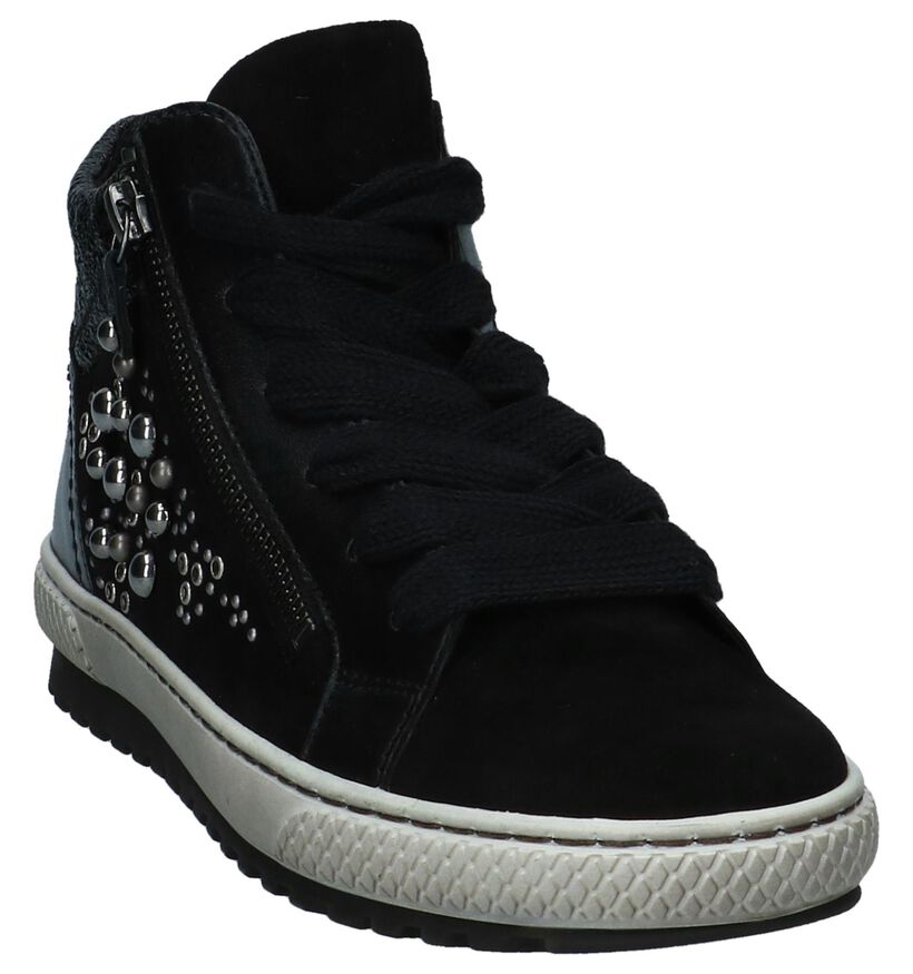 Zwarte Geklede Hoge Sneakers Gabor in daim (231179)