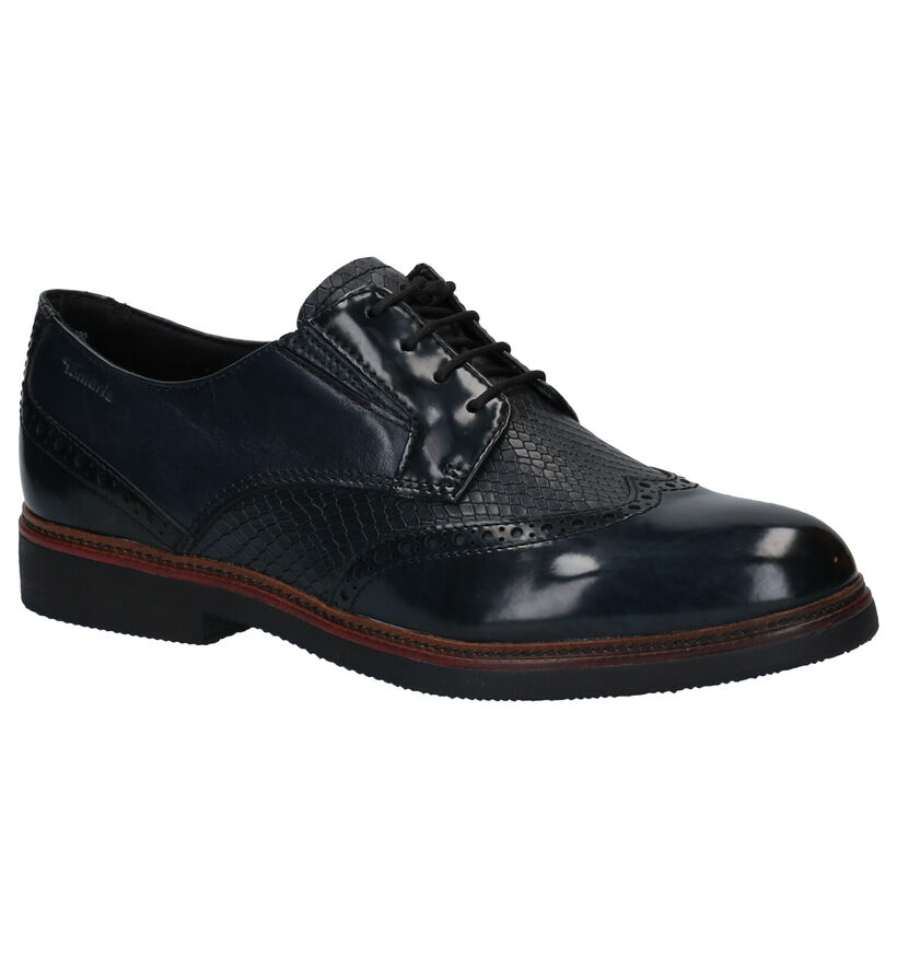 Tamaris TOUCH it Blauwe Veterschoenen in kunstleer (280748)