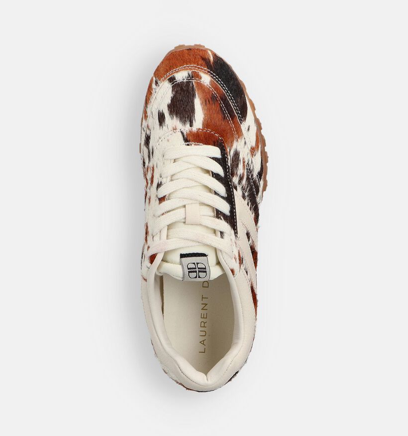 Laurent David Bruine/Witte Veterschoenen voor dames (365036) - geschikt voor steunzolen