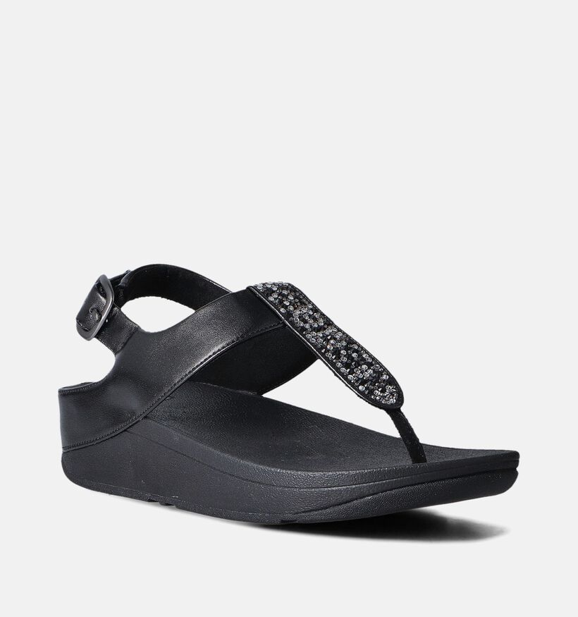 FitFlop Fino Crystal-mix Zwarte Sandalen voor dames (353825)