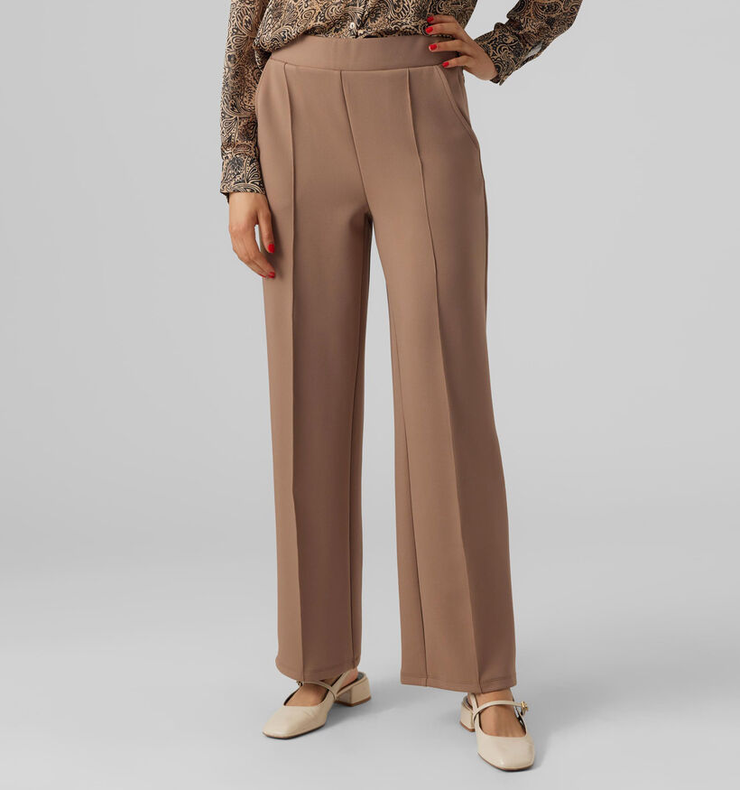 Vero Moda Panna Pantalon large en Brun pour femmes (332599)