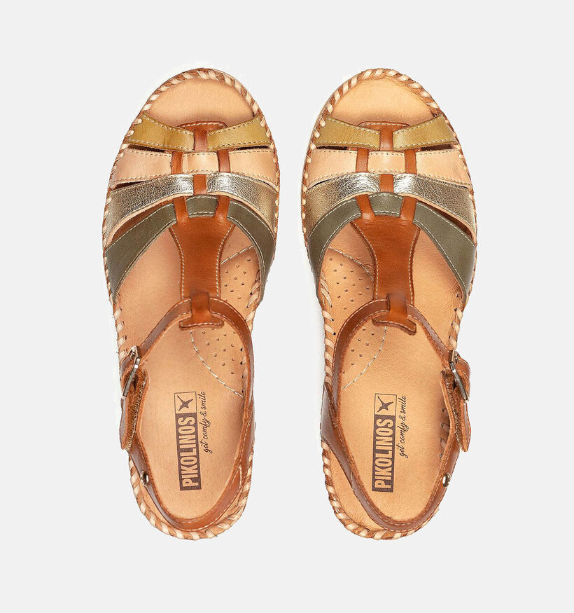 Pikolinos Aguadulce Sandales talon compense en Brun pour femmes (354658)