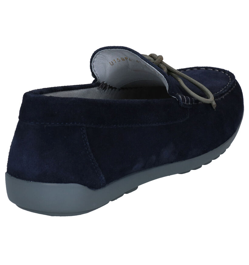 Geox Tivoli Blauwe Mocassins in daim (287196)