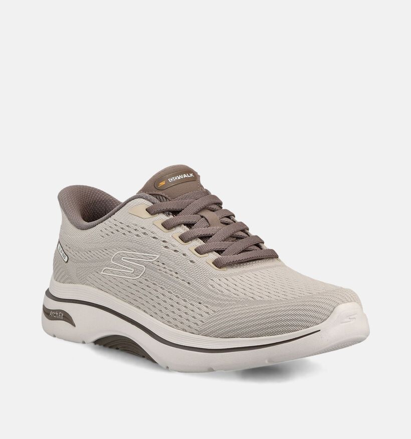 Skechers Go Walk Arch Fit 2.0 Percy Slip-ons en Gris pour hommes (367499) - pour semelles orthop&eacute;diques