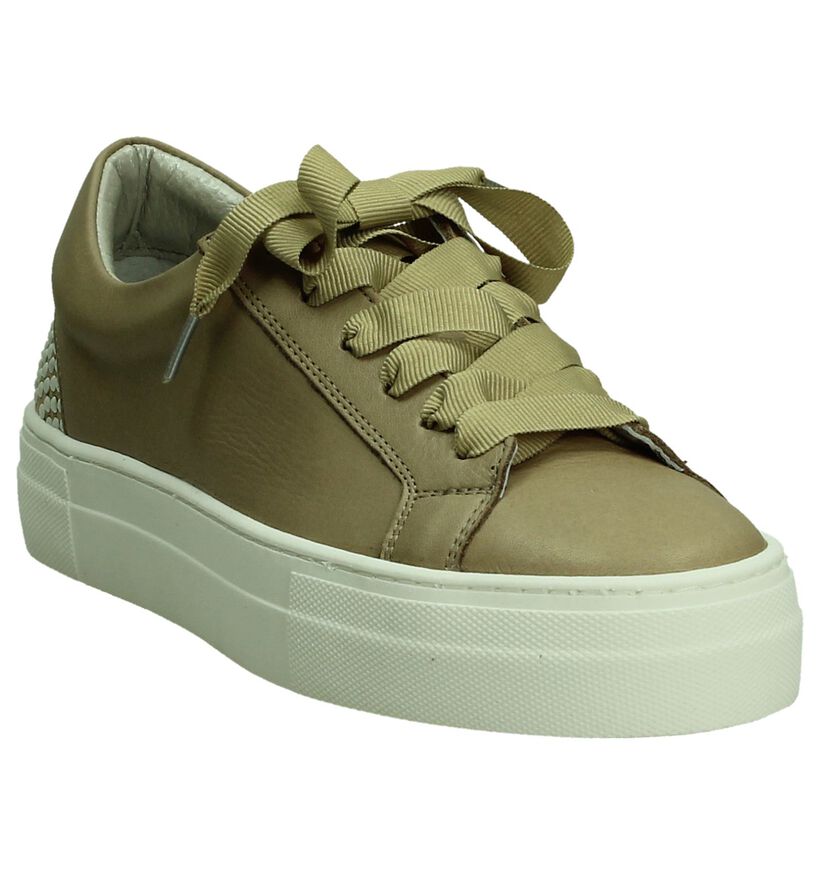 Beige Veterschoen Hampton Bays met Witte Studs in leer (196413)