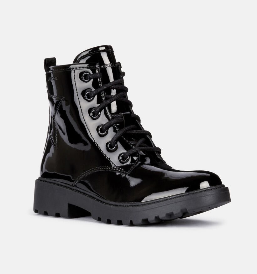 Geox Casey Boots &agrave; lacets en Noir pour filles (377788) - pour semelles orthop&eacute;diques