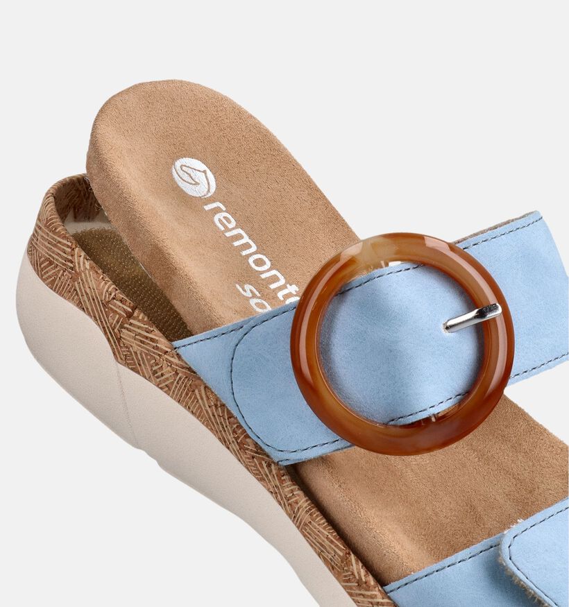 Remonte Nu-pieds plates en Bleu clair pour femmes (370477) - pour semelles orthop&eacute;diques