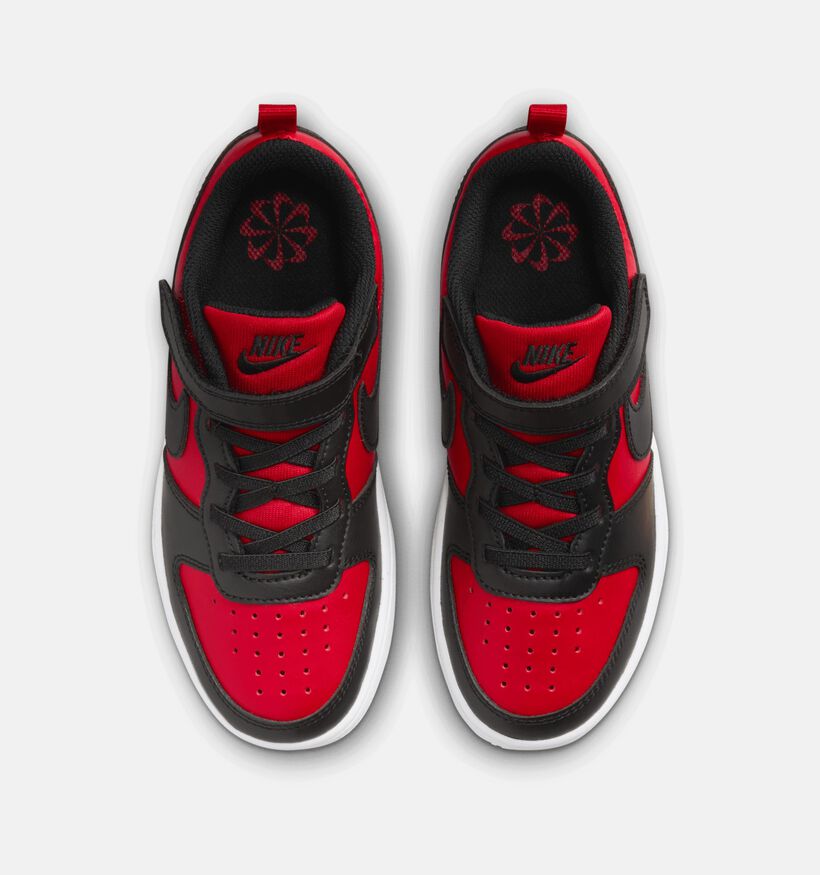 Nike Court Borough Low Zwarte/Rode Sneakers Nike Court Borough Low Zwarte/Rode Sneakers voor jongens, meisjes (359838) - geschikt voor steunzolen