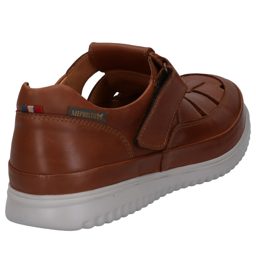 Mephisto Tarek Randy Chaussures à Velcro en Cognac pour hommes (323387) - pour semelles orthopédiques