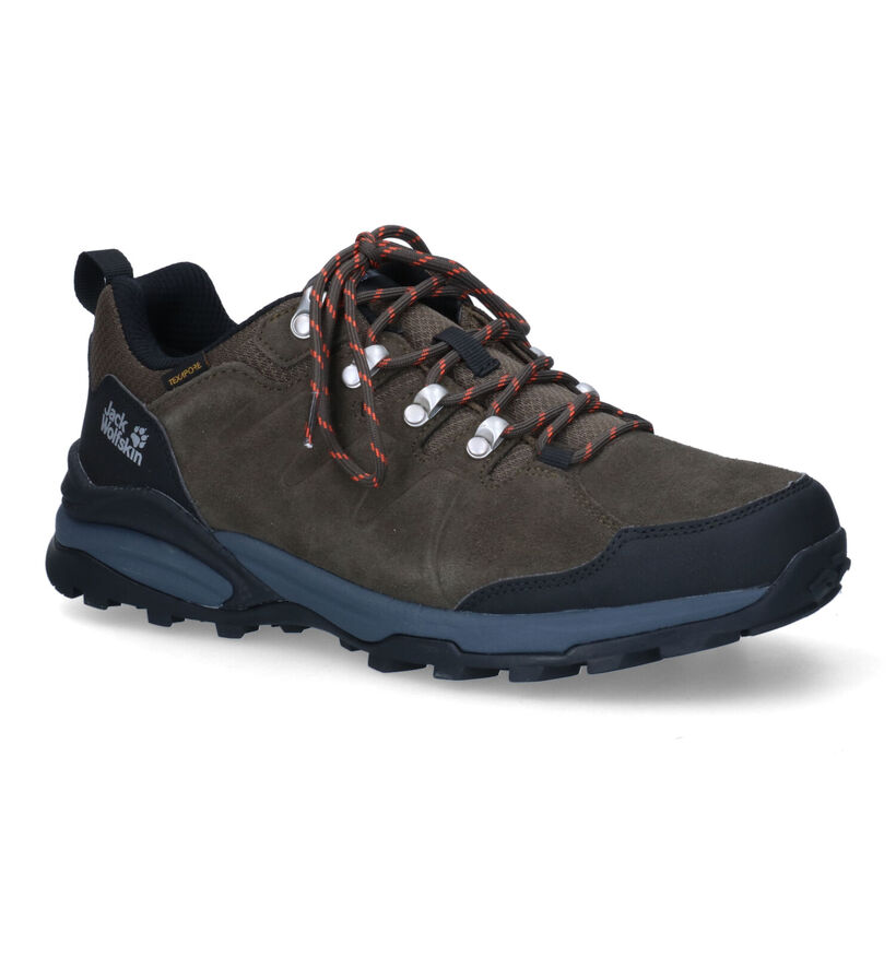 Jack Wolfskin Refugio Texapore Kaki Wandelschoenen in daim (302188)