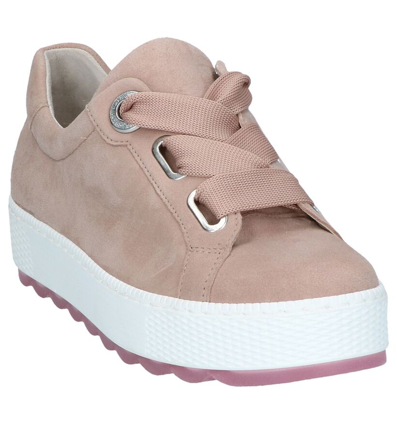 Gabor OptiFit Chaussures à lacets en Rose foncé en daim (245379)