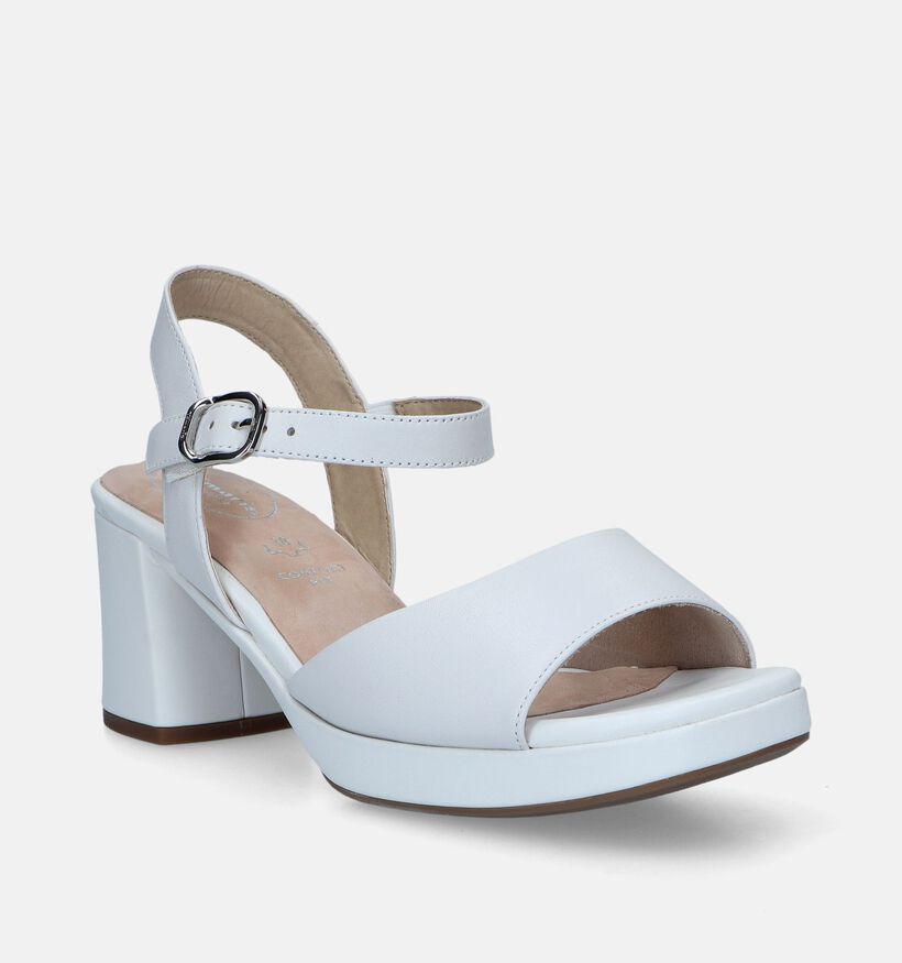 Tamaris Comfort Witte Sandalen met blokhak voor dames (338169)