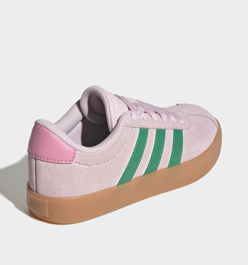 adidas VL Court 3.0 Roze/Groene Sneakers voor meisjes (372717) - geschikt voor steunzolen