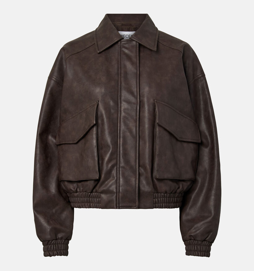 Pieces Ariana Bomber Jacket Donkerbruine Jas voor dames (379334)