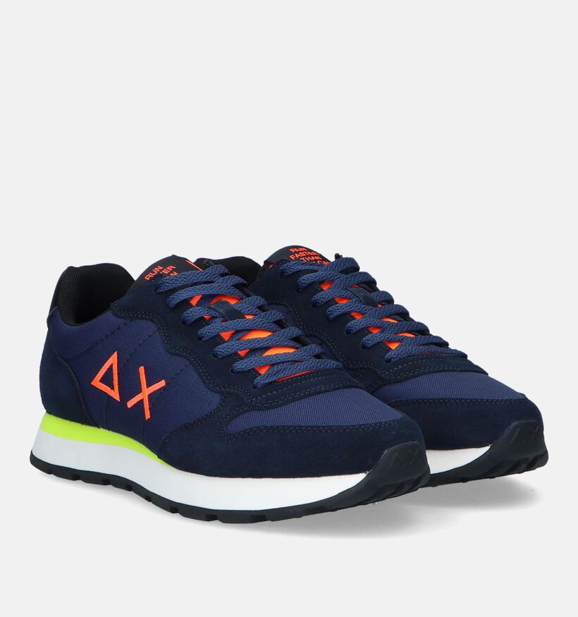 Sun 68 Tom Fluo Blauwe Sneakers voor heren (329897) - geschikt voor steunzolen