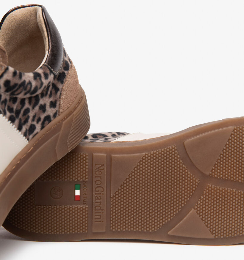 NeroGiardini Baskets en Beige fonc&eacute; pour femmes (377895) - pour semelles orthop&eacute;diques