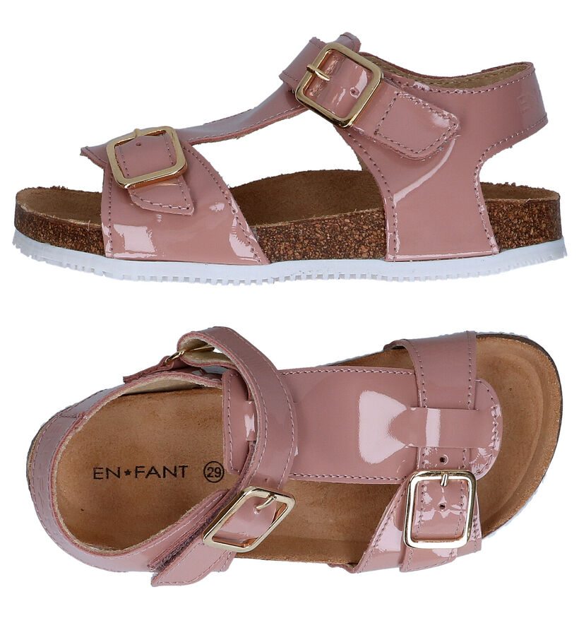 Enfant Sandales en Rose foncé en cuir (288901)