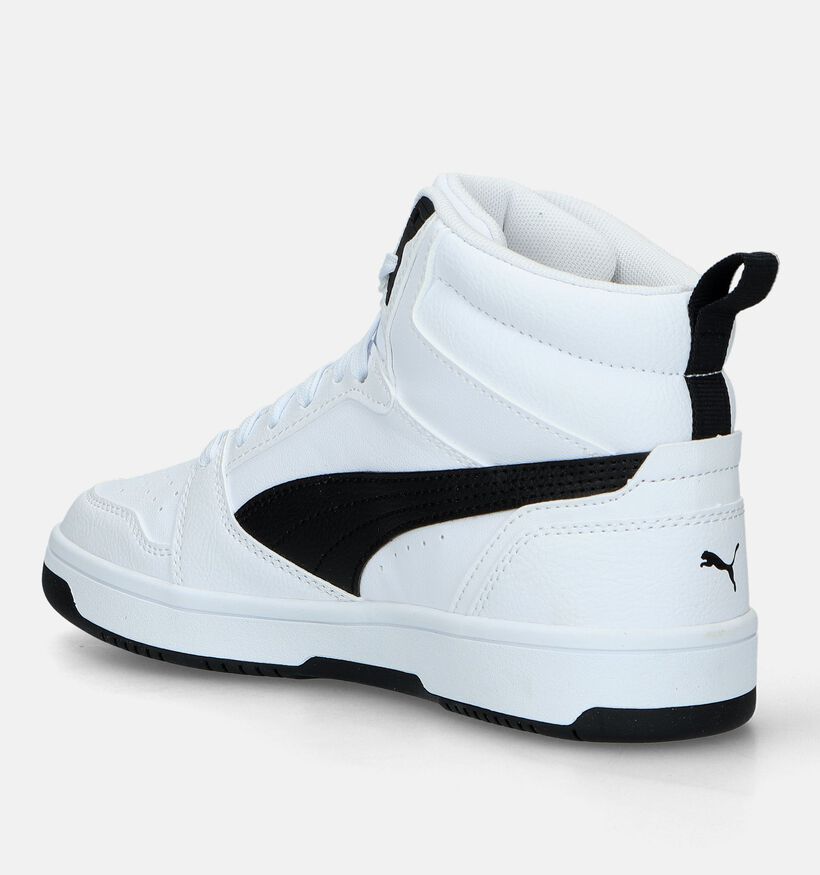 Puma Rebound V6 Mid Witte Sneakers voor jongens, meisjes (334475) - geschikt voor steunzolen