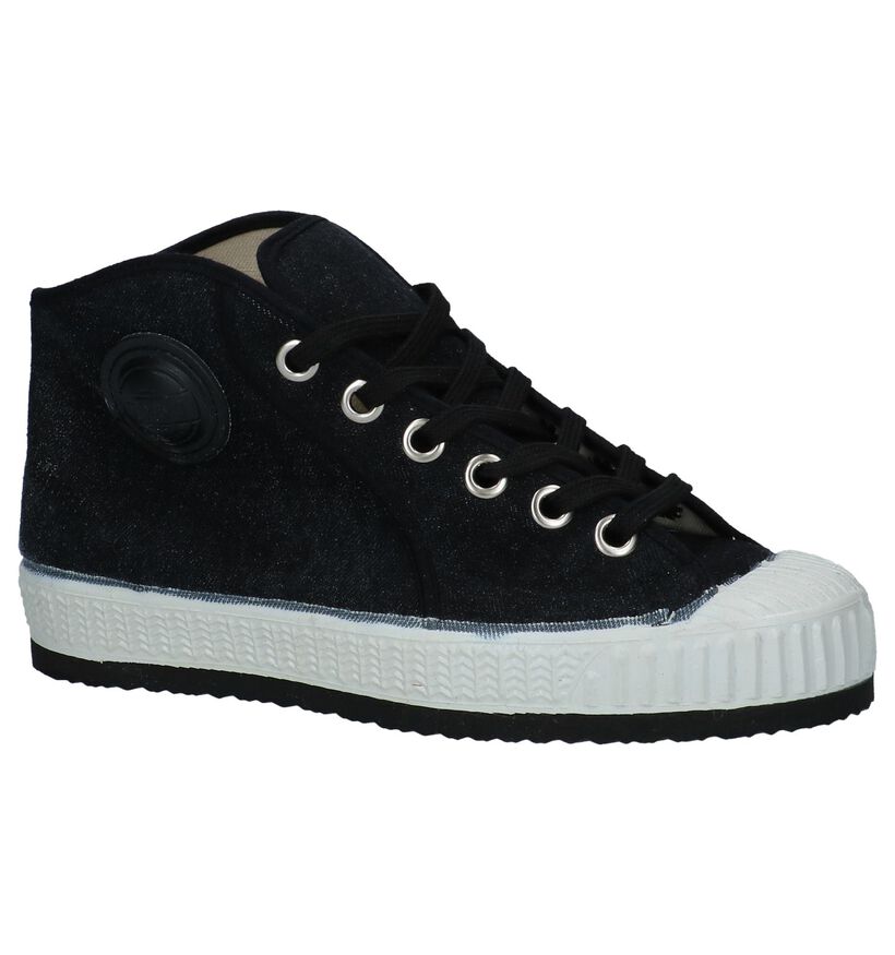 0051 Jeans Zwarte Sneakers in stof (294650)