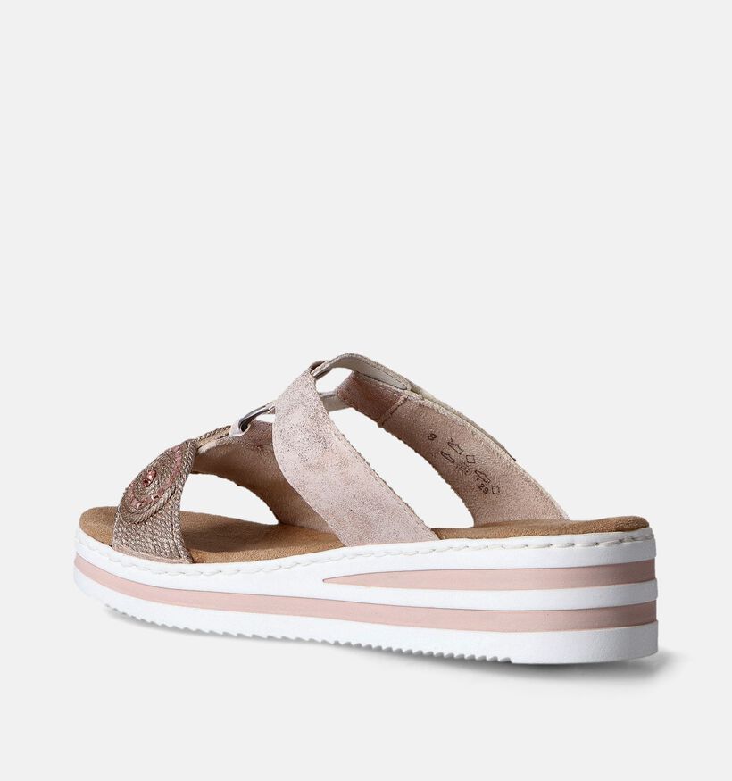 Rieker Roze Slippers met sleehak voor dames (354971)