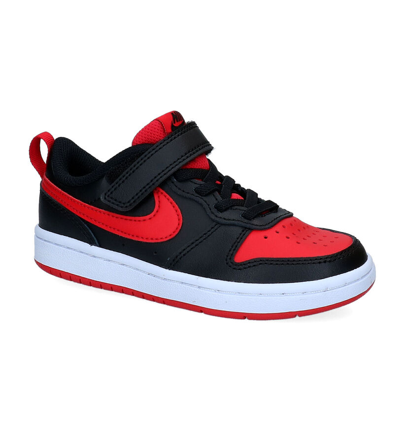 Nike Court Borough Baskets en Noir en cuir (293609)