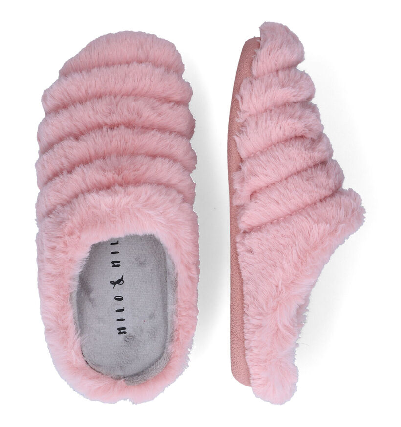 Milo & Mila Pantoufles ouvertes en Rose pour filles (317206) - pour semelles orthopédiques