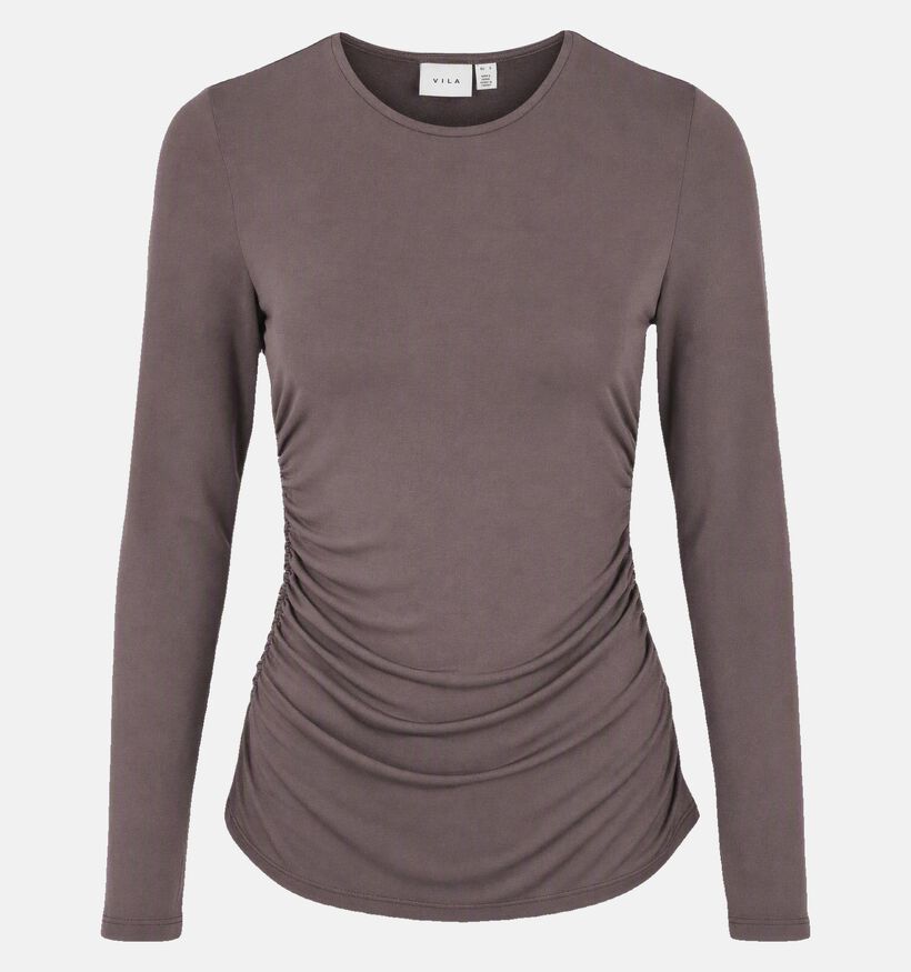 Vila Lysera Donkerbruine T-Shirt met Lange Mouwen voor dames (382216)