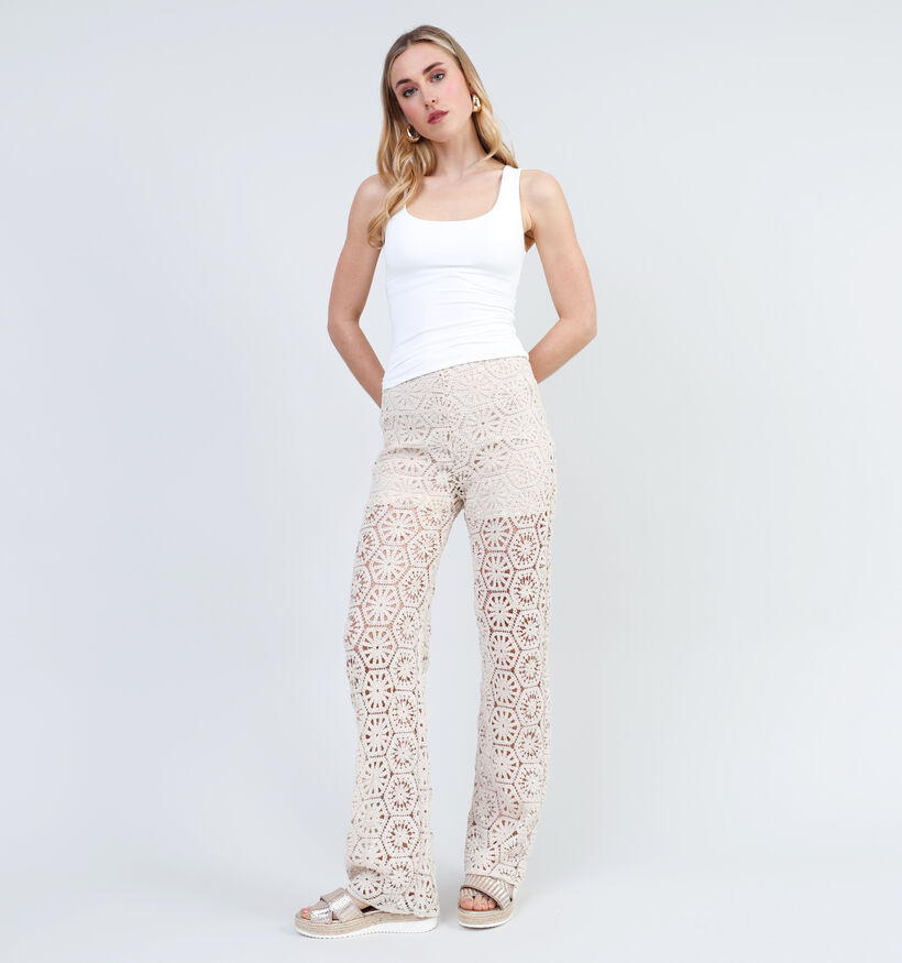 Vila Summer Pantalon large en Beige pour femmes (333812)