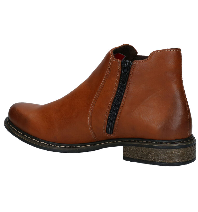 Rieker Bottines plates en Cognac en simili cuir (299386)