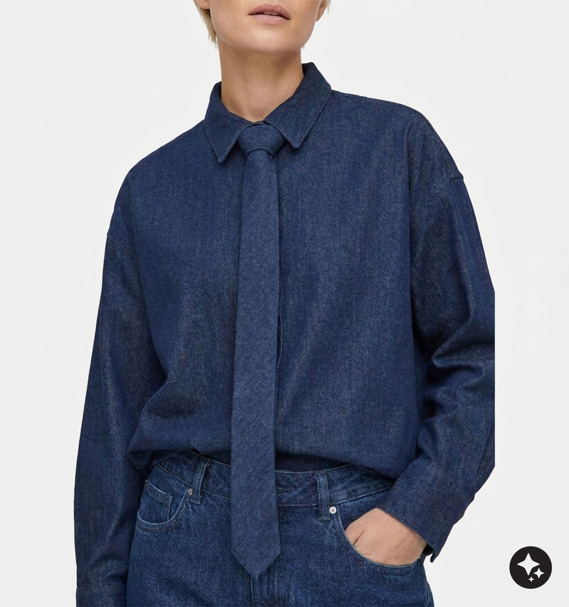 Vila Ralo Blauw Jeanshemd met Das voor dames (383845)