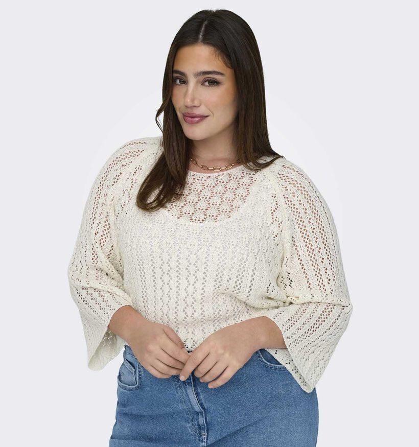 ONLY Carmakoma Nola Witte Trui voor dames (351427)