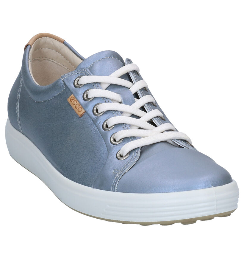 Ecco Soft 7 Chaussures à Lacets en Bleu en cuir (270017)