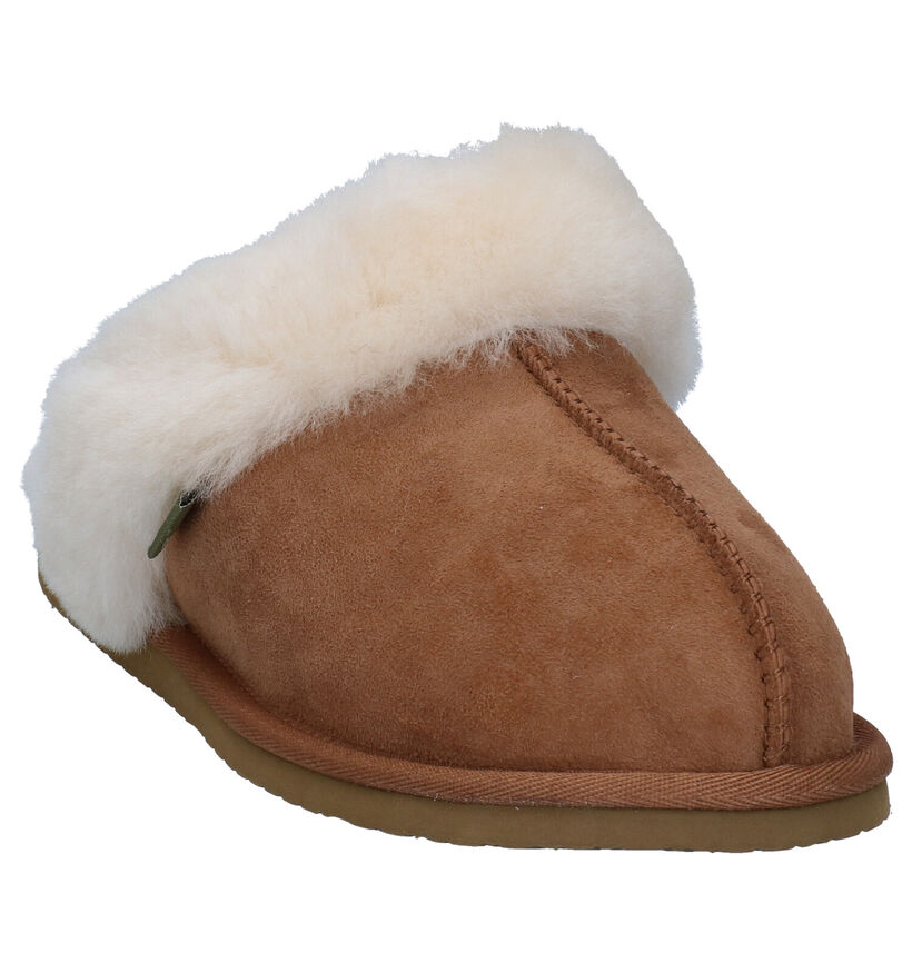 Bullboxer Cognac Pantoffels in wol (292876)