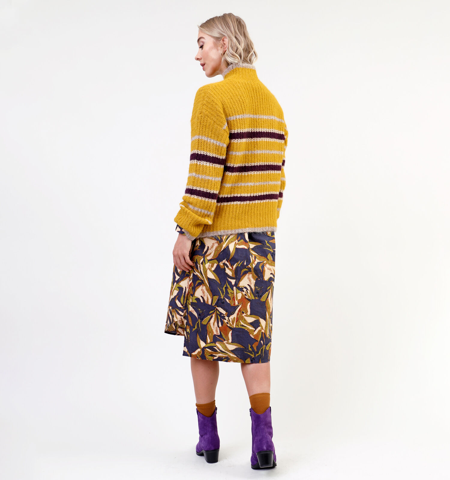 Vila Finley Gele Trui met strepen Dames Truien Online op TORFS.BE
