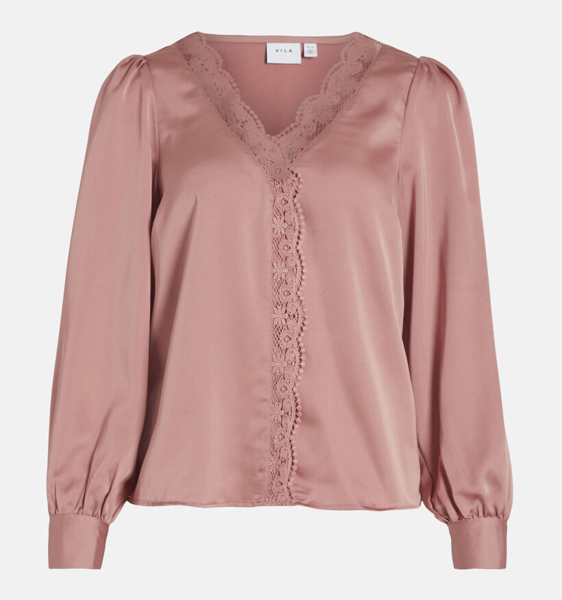 Vila Moni Zwarte Satijnen Blouse voor dames (338513)