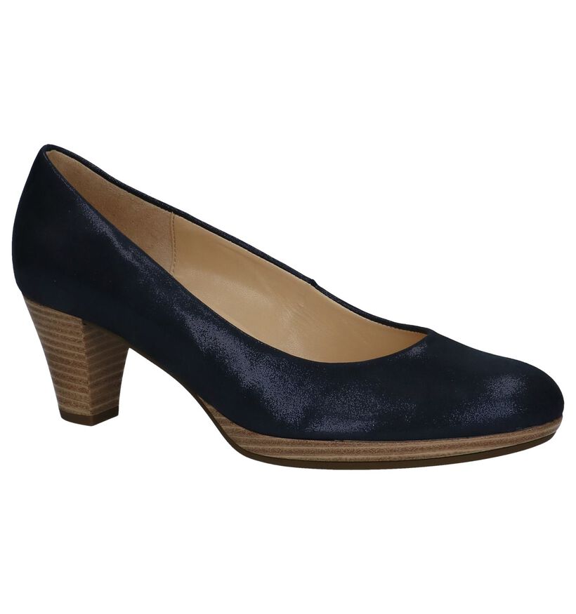 Donker Blauwe Metallic Pumps Gabor in nubuck (245503)