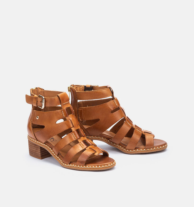 Pikolinos Blanes Sandales &agrave; talons en Cognac pour femmes (370538)