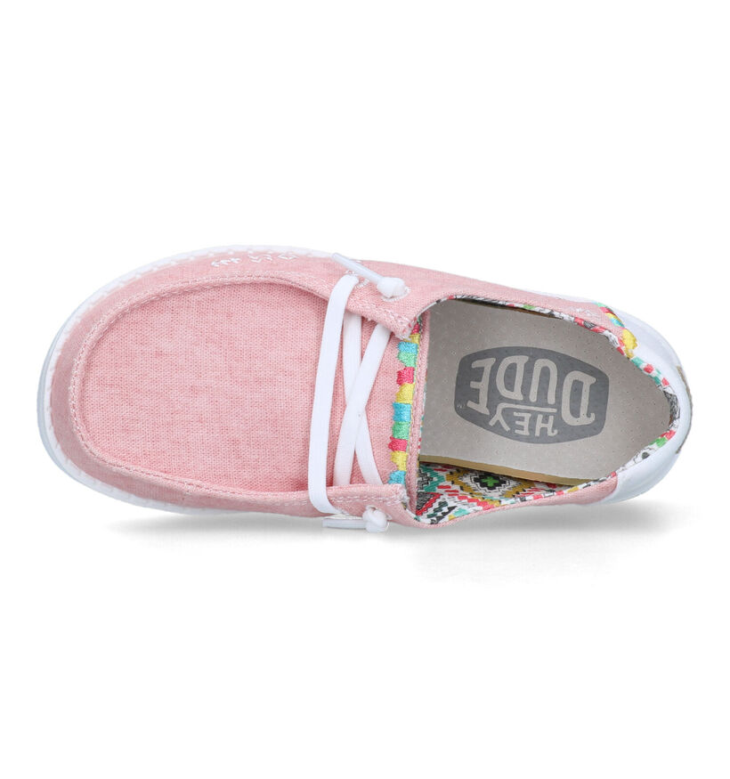 HEYDUDE Wendy Youth Boho Mocassins en Rose pour filles (322993) - pour semelles orthopédiques