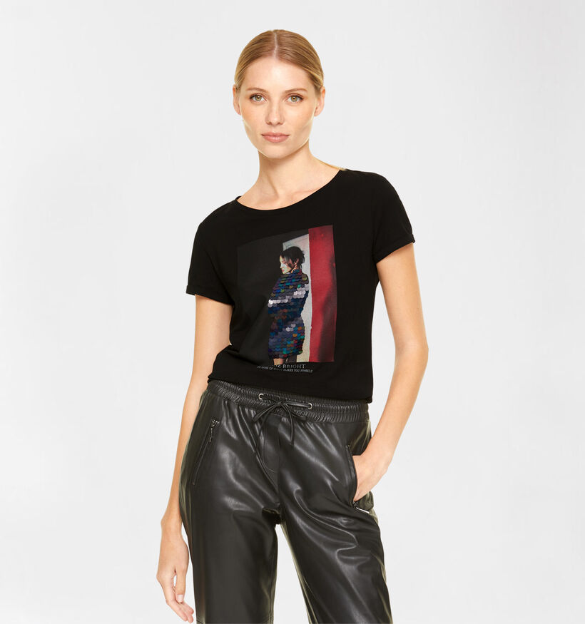 comma T-shirt en Noir (292868)