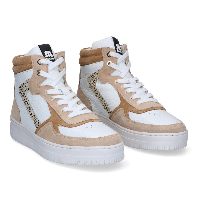 Maruti Mona Baskets Hautes en Blanc pour femmes (307891) - pour semelles orthopédiques