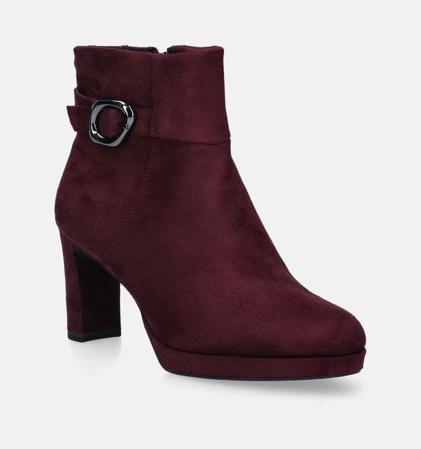 Tamaris Bordeaux Enkellaarzen met hak voor dames (346632)