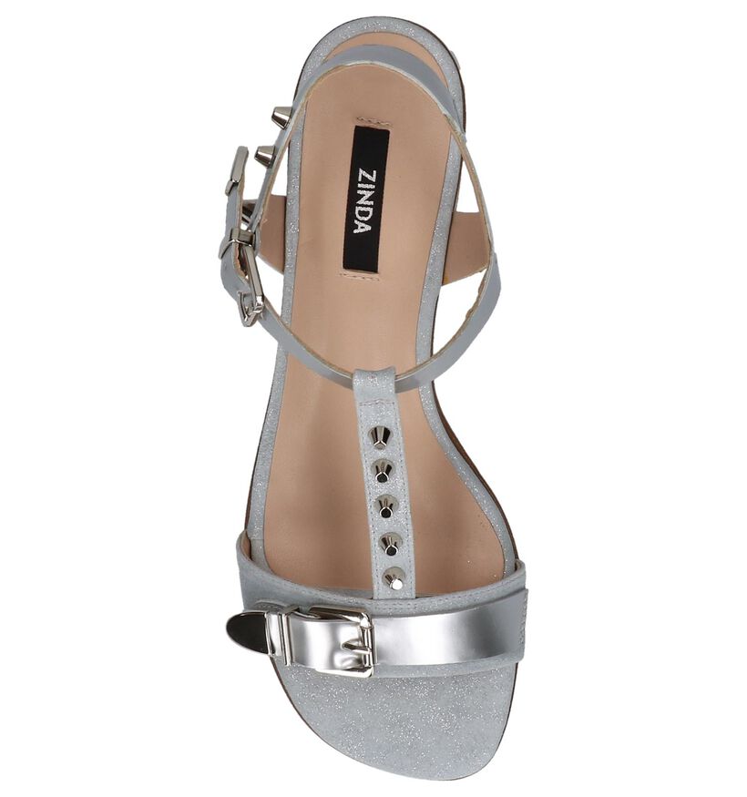 Zilveren Geklede Sandalen Zinda in leer (220245)