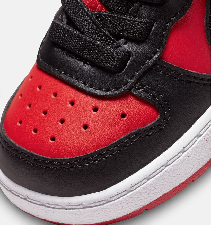 Nike Court Borough 2 Zwarte/Rode Sneakers voor jongens, meisjes (359841)