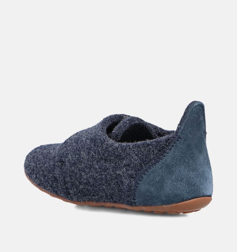 Bisgaard Casual Wool Blauwe Pantoffels voor jongens, meisjes (364806)