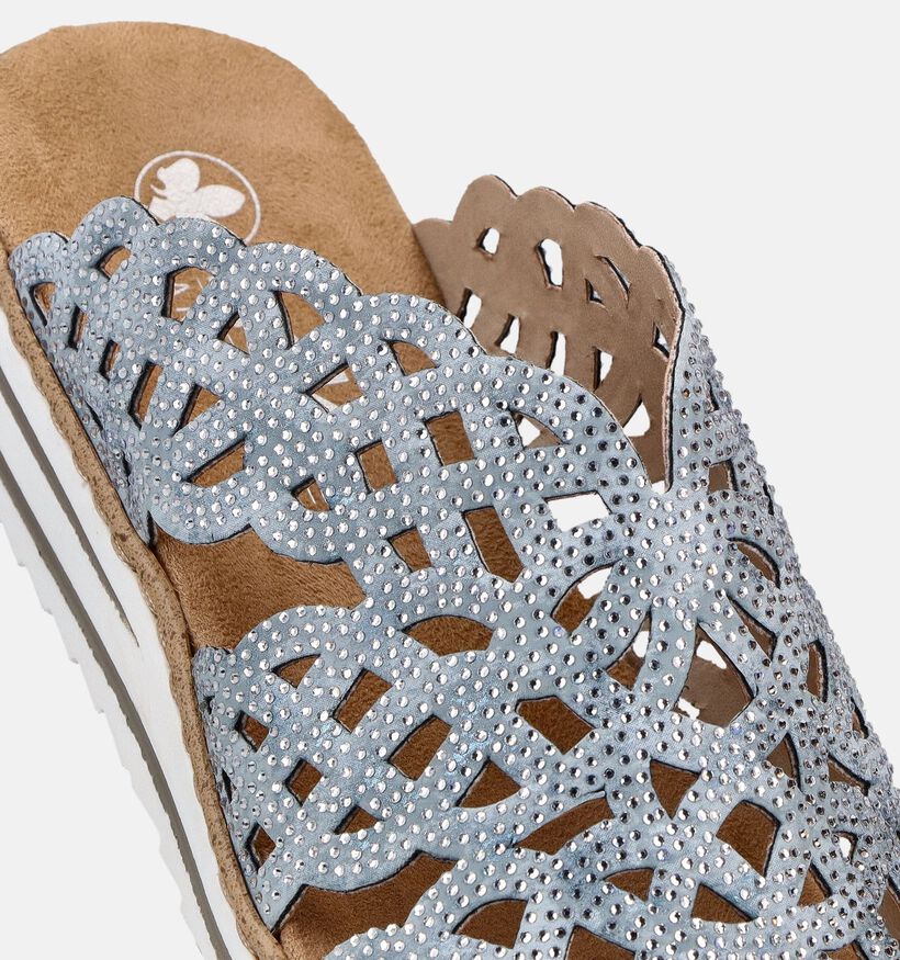 Rieker Antistress Lichtblauwe Slippers voor dames (370426)