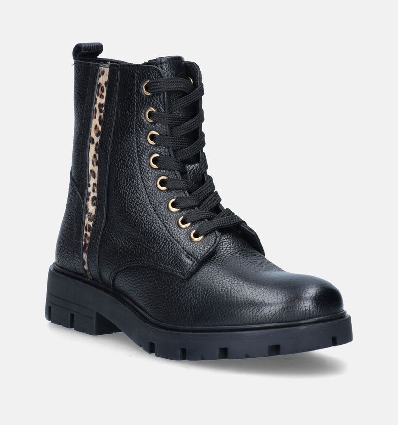 Little David Petra-Lisa Bottines en Noir pour filles (348054) - pour semelles orthopédiques