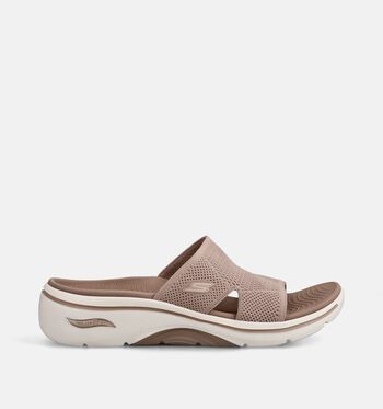 Skechers Arch Fit Slippers Zwart/Bruin