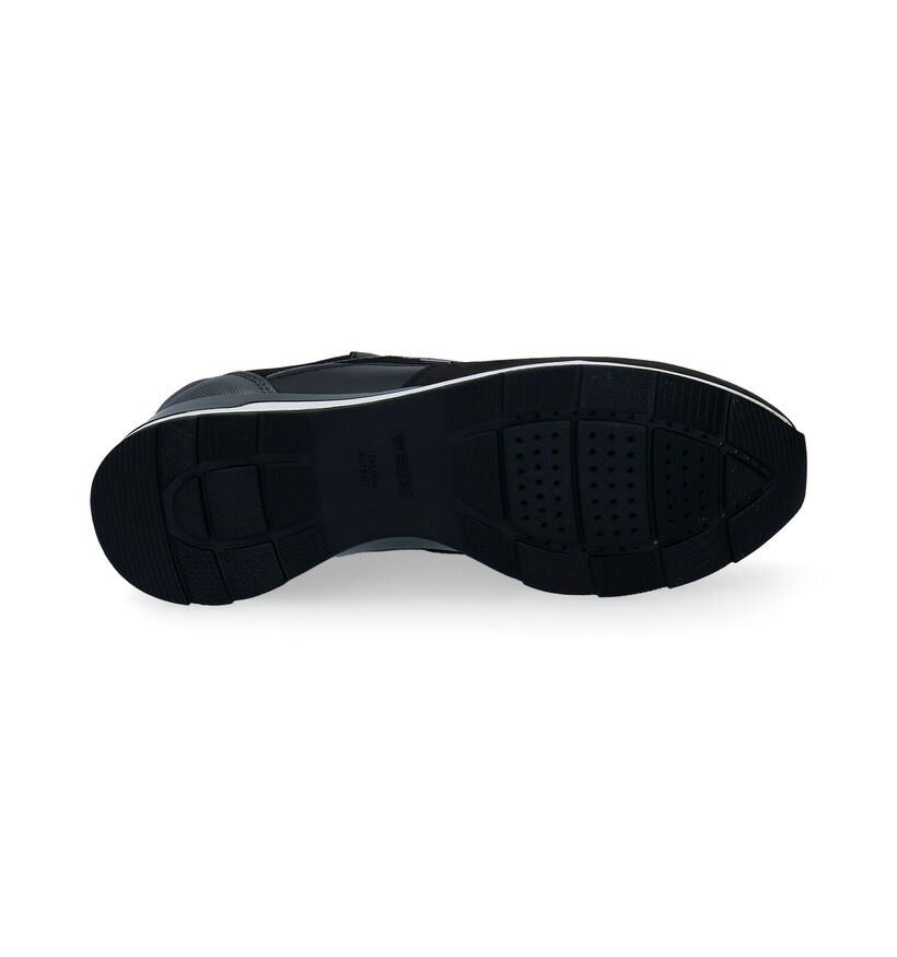 Geox New Aneko Zwarte Sneakers in leer (301056)