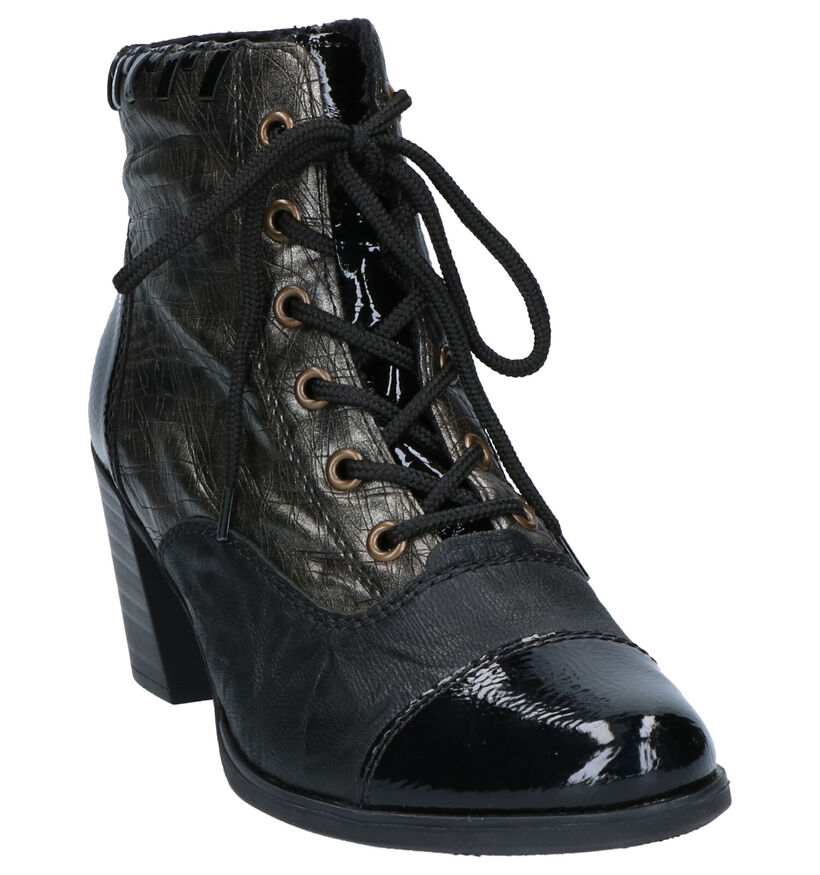 Rieker Bottillons à talons en Noir en cuir (262092)